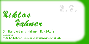 miklos hahner business card